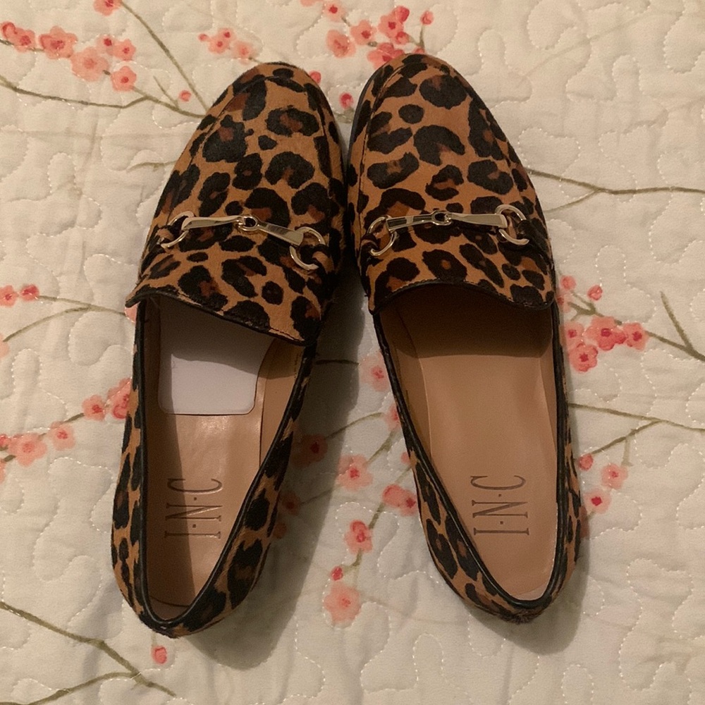 Animal print loafers